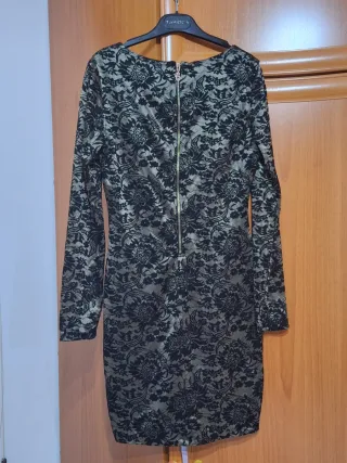 Vestido mujer negro y dorado