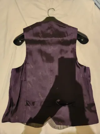 Traje de Novio Penhalta Negro/Plateado con chaqué