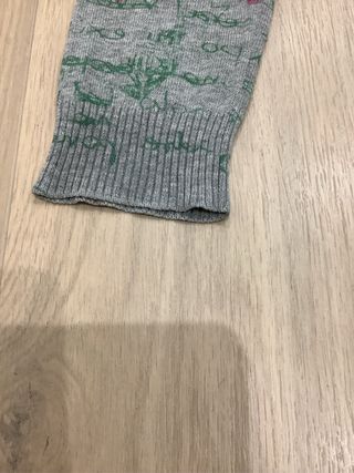 Jersey Desigual Flores y Rostros Gris Rosa