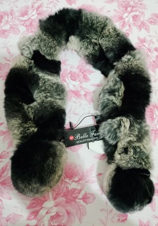 Bufanda Piel de Conejo 65x8 cm