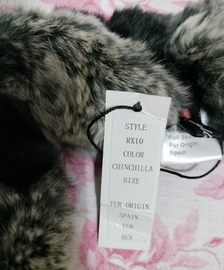 Bufanda Piel de Conejo 65x8 cm