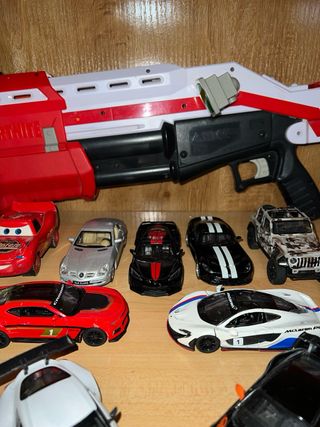 Lote Coches y Arma Nerf