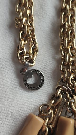 Collar Lola Casademunt Beige y Dorado