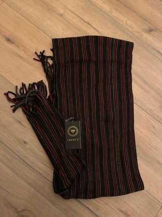 Bufanda CHENY'S rayas negras, rojas y grises