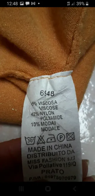 Maglione lungo ocra/oro taglia unica