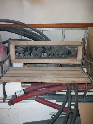 Banco infantil madera y hierro