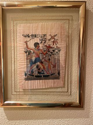 Papiro Egipcio Marco Dorado Cristal