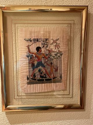 Papiro Egipcio Marco Dorado Cristal