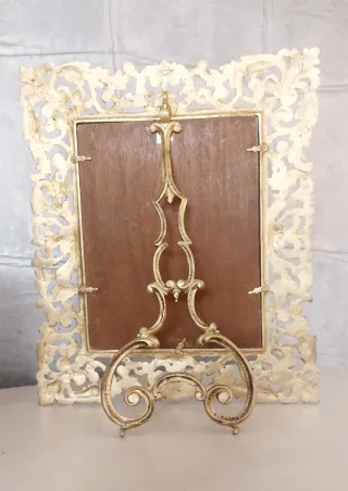 Espejo Antiguo Bronce Dorado y Plateado