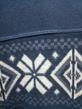 Sudadera unisex azul y beige