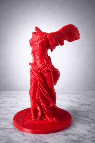 Scultura Nike Samotracia Design 3D Rossa