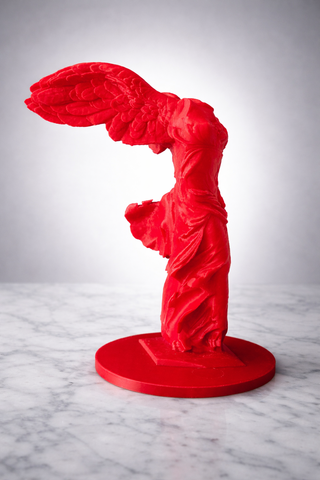 Scultura Nike Samotracia Design 3D Rossa