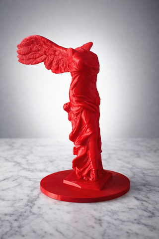 Scultura Nike Samotracia Design 3D Rossa