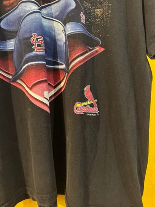 Camiseta Vintage Cardinals Negra y Roja