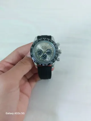 Reloj Rolex Daytona Negro y Plateado