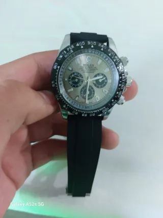 Reloj Rolex Daytona Negro y Plateado