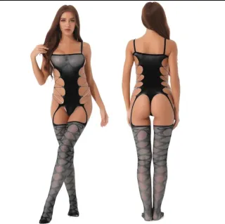 Lencería Sexy Rejilla Roja Talla Única