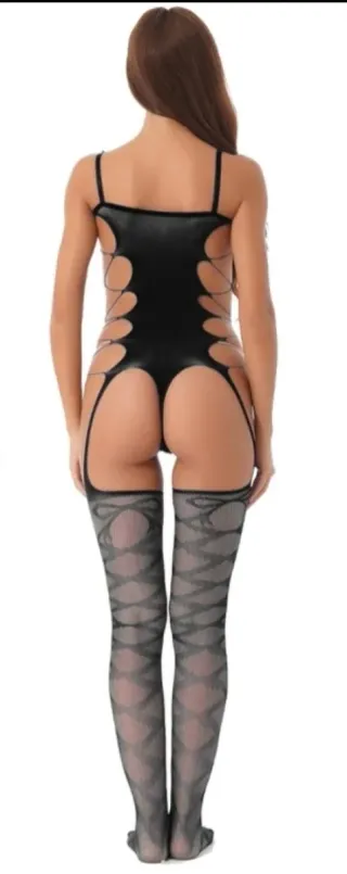 Lencería Sexy Rejilla Roja Talla Única