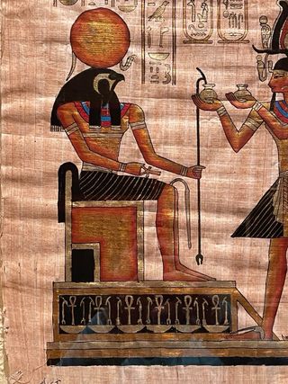 Papiro Egipcio Enmarcado Dorado