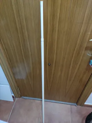 RÄCKA Barra de cortina extensible, blanco, 120-210