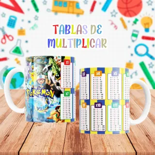 Taza Diseño Tablas de Multiplicar