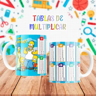 Taza Diseño Tablas de Multiplicar