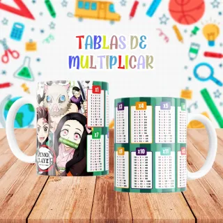 Taza Diseño Tablas de Multiplicar