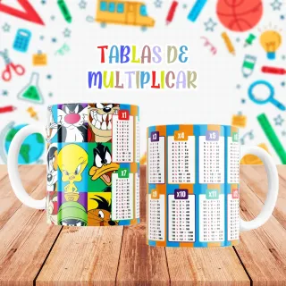 Taza Diseño Tablas de Multiplicar