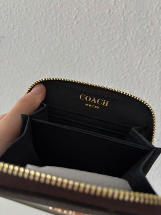 Cartera Coach Marrón Monedero Cremallera