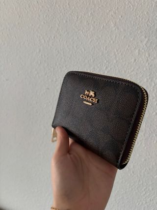 Cartera Coach Marrón Monedero Cremallera