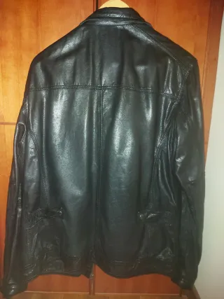 Chaqueta Piel Massimo Dutti Negra