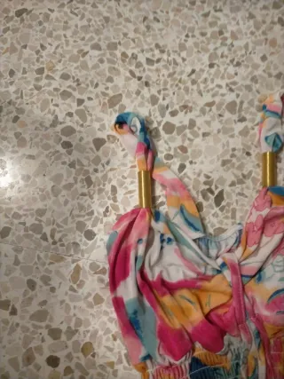 Vestido largo estampado multicolor