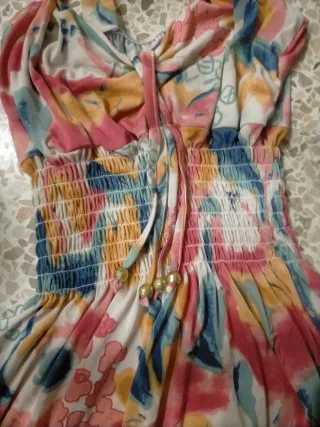 Vestido largo estampado multicolor