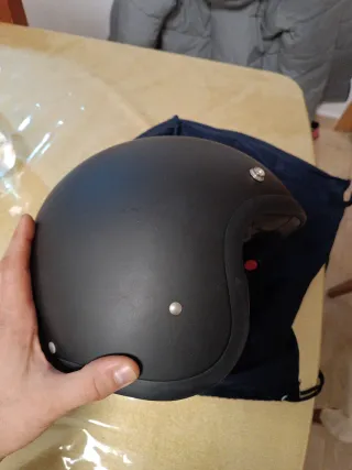 Casco Jet DMD Negro Mate Retro