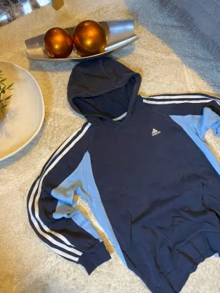 Sudadera Adidas Azul y Blanca Deportiva Mujer