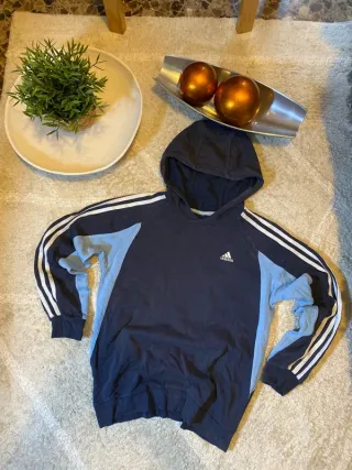 Sudadera Adidas Azul y Blanca Deportiva Mujer
