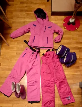 Conjunto Nieve Niña Rosa Talla 8-12