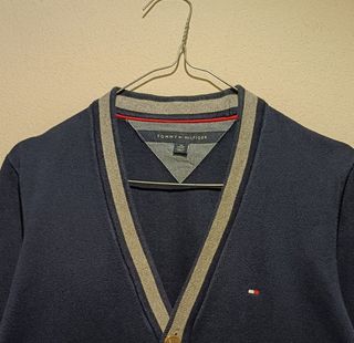 Cardigan Tommy Hilfiger Blu/Grigio Taglia sx