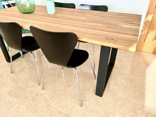 4 Sillas Comedor Madera Haya Negras