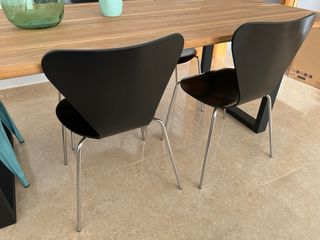 4 Sillas Comedor Madera Haya Negras