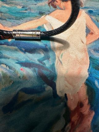 Pulsera Louis Vuitton Piel Negra y Plata