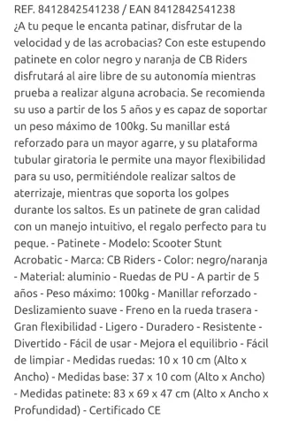 Patinete Scooter Stunt Acrobatic cb Riders nuevo