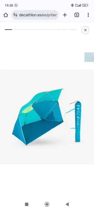 Parasol Playa Niños Decathlon Naranja/Verde