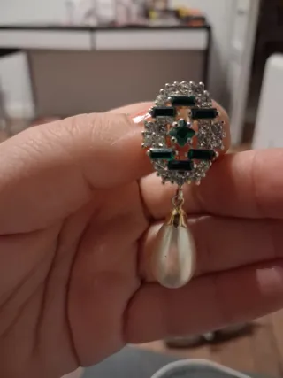 Pendientes bisutería cristal verde