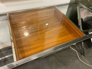 Escritorio metal y cristal