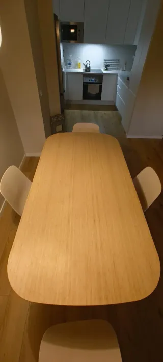 Mesa em bambù y 4 Sillas Comedor