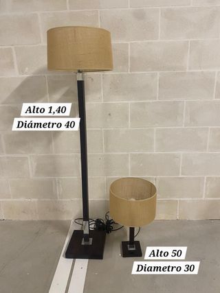 Conjunto 2 lámparas beige y negro