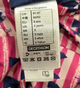 Chaqueta de nieve para niña de 3 años