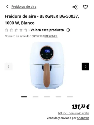 Freidora Bergner SIN ESTRENAR