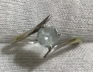 Anillo Oro Blanco Aguamarina 10k + Regalo